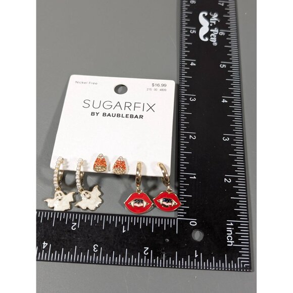 SUGARFIX by BaubleBar Halloween Earrings Set of 3 Candy Corn Ghost Vamp - Picture 6 of 6